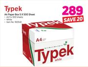 Typek A4 Paper Box 5 x 500 Sheet White