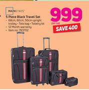Mainstays 5 Piece Black Travel Set-Per Set