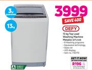 Defy 13Kg Top Load Washing Machine Metallic DTL149