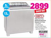 Defy 13Kg Twin Tub Washing Machine Metallic DTT165