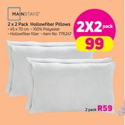Mainstays 2 Pack Hollow Fiber Pillows-45 x 70cm