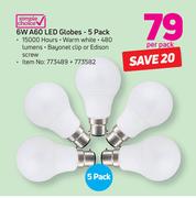 Simple Choice 6W A60 LED Globes 5 Pack-Per Pack