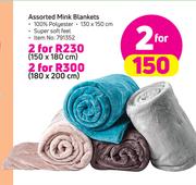 Assorted Mink Blankets 180 x 200cm-For 2