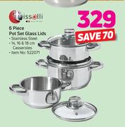 Tissoli 6 Piece Pot Set Glass Lids
