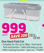 Little One One Hand Fold Cot-Each