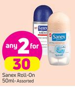 Sanex Roll On-2X50ml