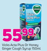 Vicks Acta Plus Or Honey Ginger Cough Syrup-150ml