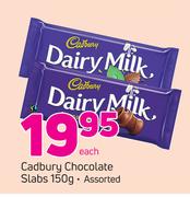 Cadbury Chocolate Slabs-150g Each