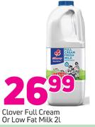 Clover Full Cream Or Low Fat Milk-2L