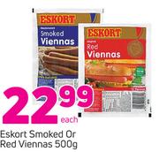 Eskort Smoked Or Red Viennas-500g Each