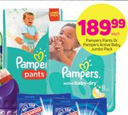 Pampers Pants Or Pampers Active Baby Jumbo Pack-Each