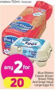Blue Ribbon Classic Brown Bread 700g+Great Value Large Eggs 6's-For 2