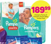 Pampers Pants Or Pampers Active Baby Jumbo Pack-Each