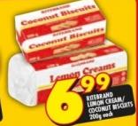 Ritebrand Lemon Cream/Coconut Biscuits-200g Each