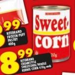 Ritebrand Creamstyle Sweetcorn-410g Each