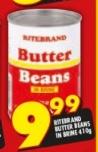 Ritebrand Butter Beans In Brine-410g