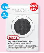 Defy 5Kg Front Load Tumble Dryer White DTD258-Each