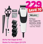 Wahl 10 Piece Hair Clipper Kit(WC9314-3016)