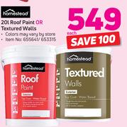 Homestead 20L Roof Paint Or Textured Walls-Each
