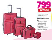 Mainstays 4 Piece Red Travel Set-Per Set