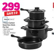Mainstays 7 Piece Carbon Steel Non Stick Pot Set-Per Set