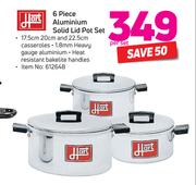 Hart 6 Piece Aluminium Solid Lid Pot Set-Per Set