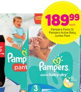 Pampers Pants Or Pampers Active Baby Jumbo Pack-Each