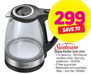 Sunbeam 1.7Ltr Glass Kettle SGK-300