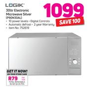 Logik 30Ltr Electronic Microwave Silver P90N30AL