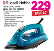 Russell Hobbs Power 2000 Steam Spray Iron(RHI-2000TR)