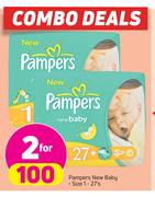 Pampers New Baby Size 1 27's Pack-For 2
