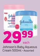 Johnson's Baby Aqueous Cream-500ml Each