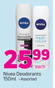 Nivea Deodorants-150ml Each