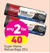 Super Mama Refuse Bags-2x20's Pack