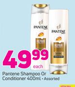 Pantene Shampoo Or Conditioner-400ml Each
