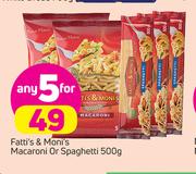 Fatti's & Moni's Macaroni Or Spaghetti-5x500g