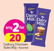 Cadbury Chocolate Slabs-2x80g