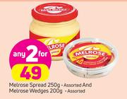 Melrose Spread 250g & Melrose Wedges 200g-For 2