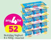 Nutriday Yoghurt 6X100g-For 4
