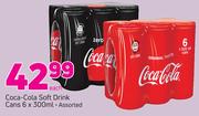 Coca-Cola Soft Drink Cans 6X300ml
