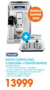 DeLonghi Eletta Cappuccino V Machine + Toaster Bundle ECAM45 760W