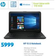 HP 15 i3 Notebook-On 3GB Data price Plan+ R216 Modem
