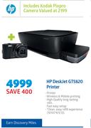 HP Deskjet GT5820 Printer Includes Kodak Pixpro Camera