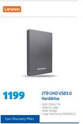 Lenovo 2TB UHD USB 3.0 Hard Drive
