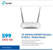 TP-Link TD-W8961N 300Mbps Wireless N ADSL2 + Modem Router