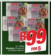 Woody's Premium Cut Back Bacon-5 x 200g