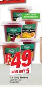 Rhodes Jam In Cup Assorted-5 x 290g