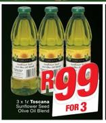Toscana Sunflower Seed Olive oil Blend-3 x 1Ltr