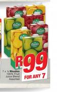 Rhodes 100% Fruit Juice Blend Assorted-7 x 1Ltr