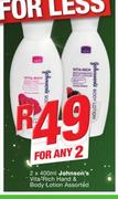 Johnsons Vita Rich Hand & Body Lotion Assorted-2 x 400ml